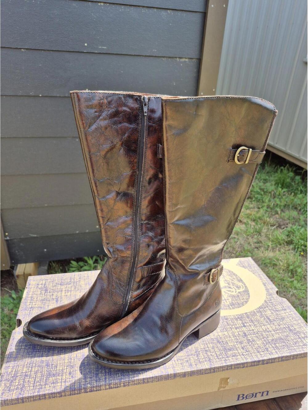 Born Women's Gibb High Shaft Boots - Leather, Wide Calf Size 7 New - $195 MSRP - Picture 4 of 10